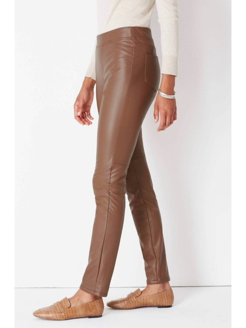 J. Jill Vegan-Leather Pull-On Pants
